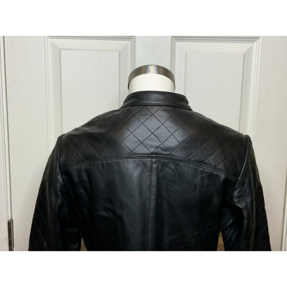 Kelli Kouri Black 100% Genuine Leather Quilted Moto Jacket, Size Medium - Picture 7 of 9